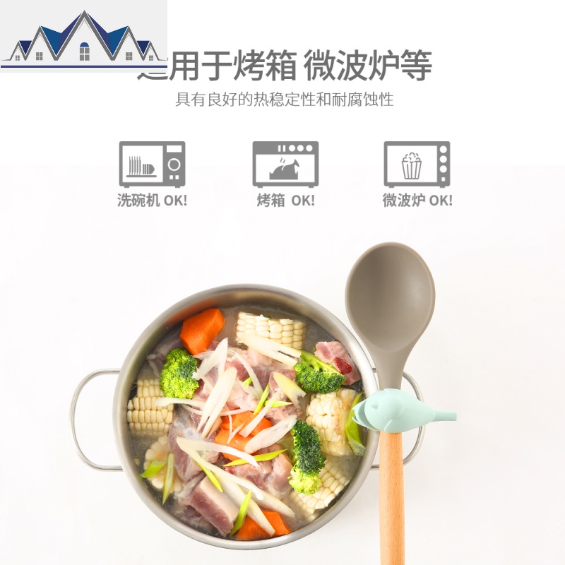 防溢锅夹硅胶锅边防烫夹家用可高温厨房锅盖锅铲架煮面烧汤防溢器 三维工匠收纳层架高清大图