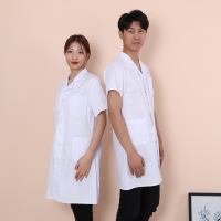 【规格：2件装 M/L/XL/XXL 尺码可留言备注】医护服装短袖 白大褂医生服男女夏 护士服短袖韩版修身美容院工作服