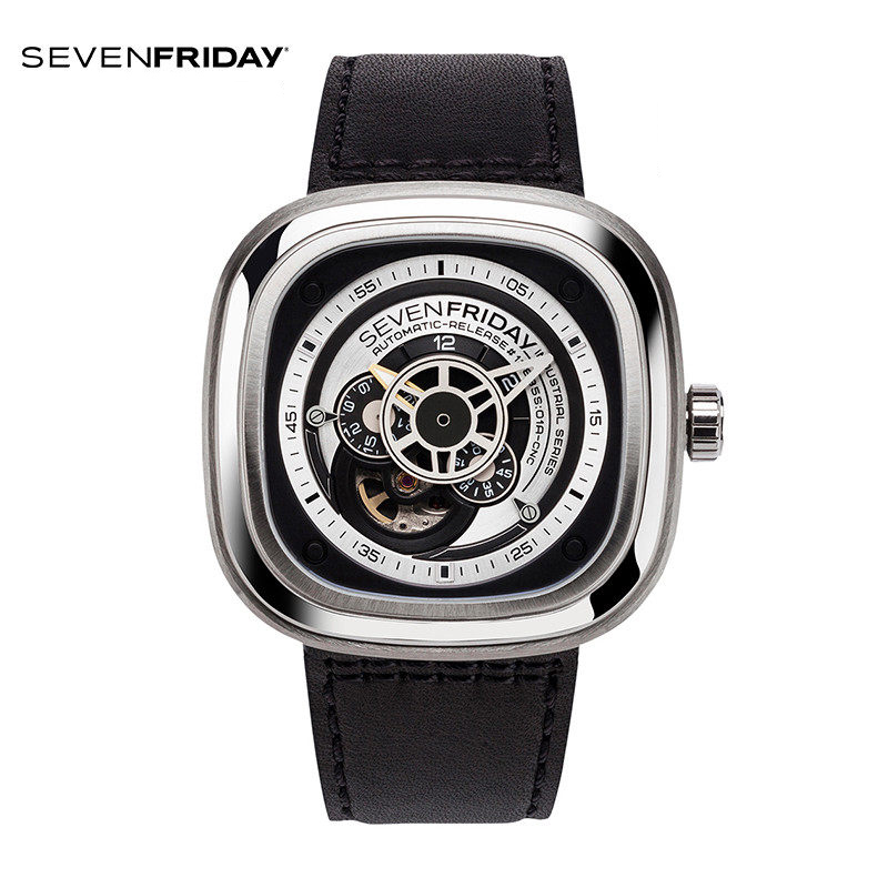 七个星期五(SEVENFRIDAY) 正品瑞表7个七个星期五男士手表皮带机械P1B/01