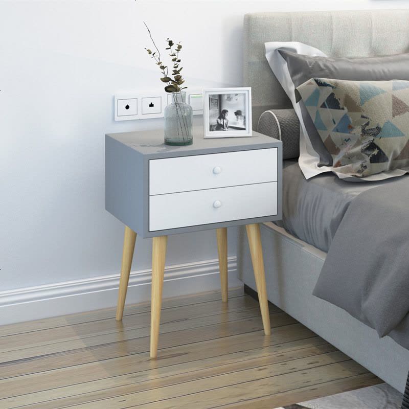 北欧实木卧室床头简约现代床边柜迷你储物柜日式小户型边角柜宜家图片
