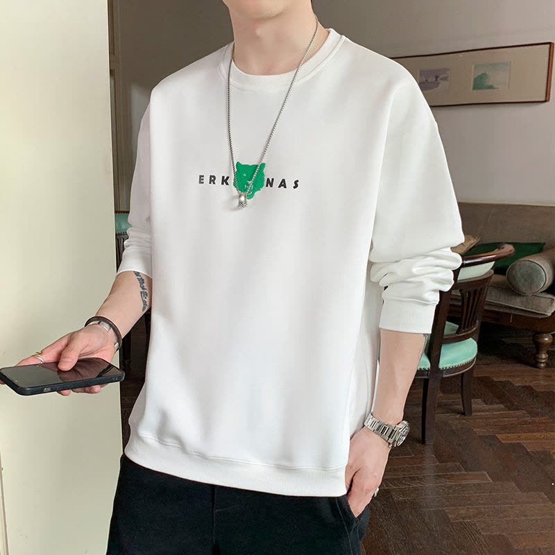男士卫衣圆领ins潮牌百搭长袖T恤韩版潮流学生上衣宽松衣服莎丞图片