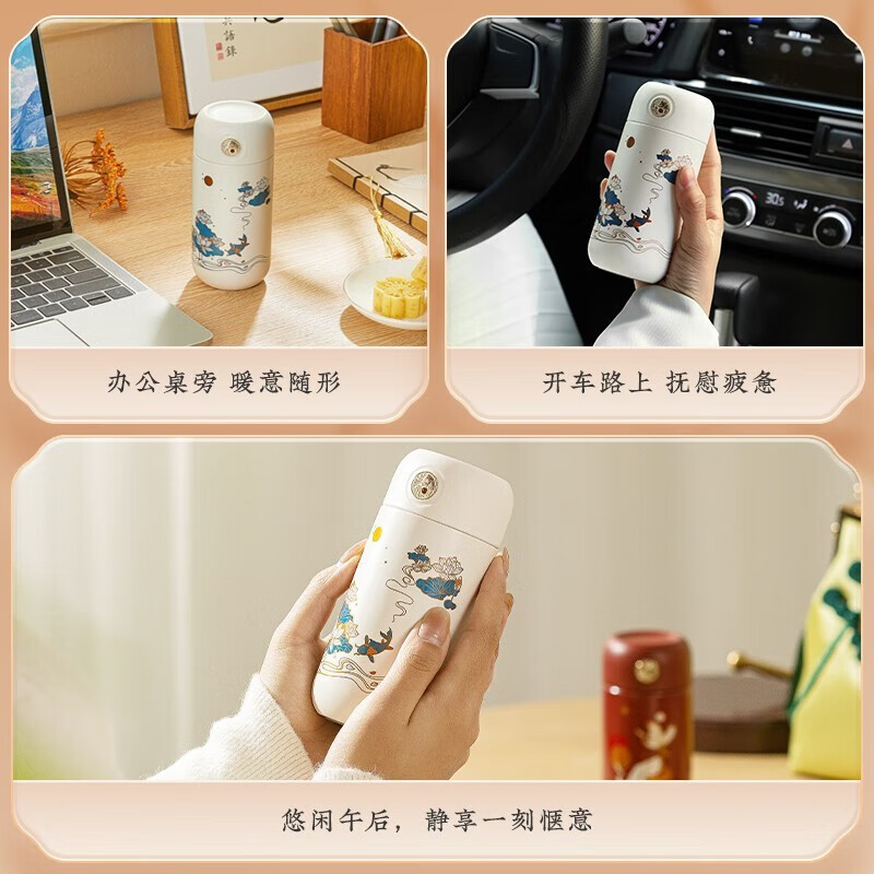 物生物创意陶瓷马克杯家用喝水杯办公室咖啡杯简约设计带盖防烫大容量保温杯高清大图
