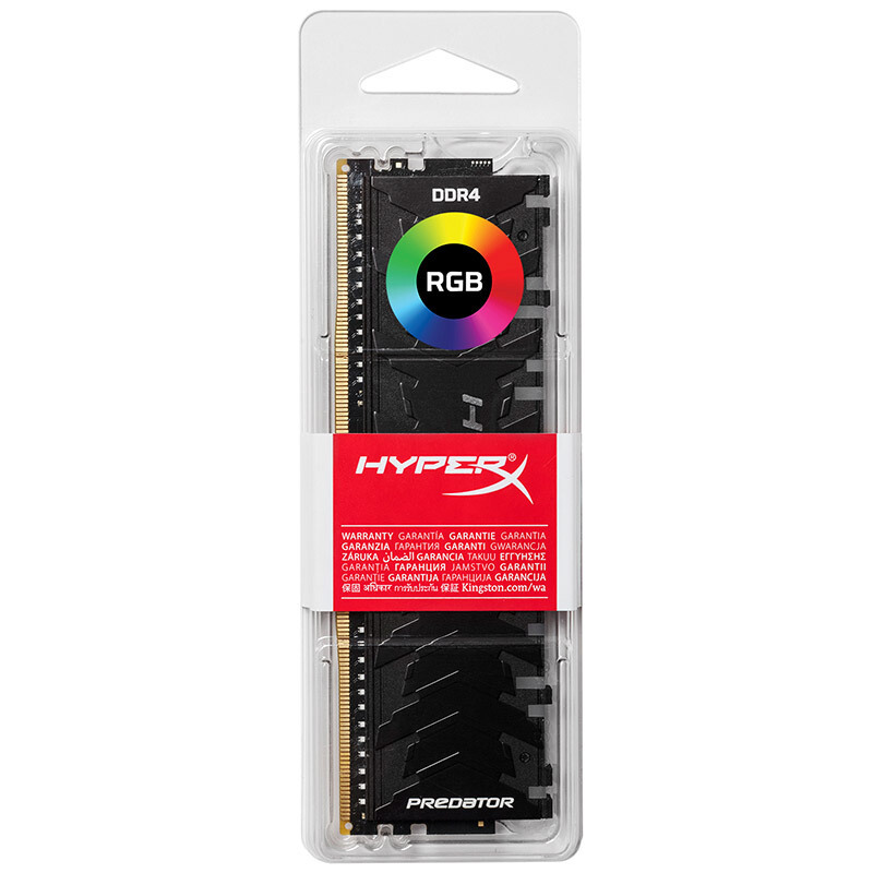 金士顿(Kingston)骇客神条 Predator系列 掠食者 DDR4 4000 8G 台式机内存 RGB灯条