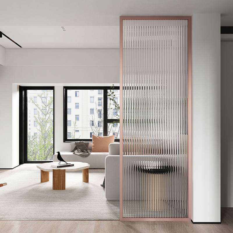 古达定制屏风隔断墙客厅卫生间玄关办公室长虹玻璃铁艺不锈钢现代轻奢