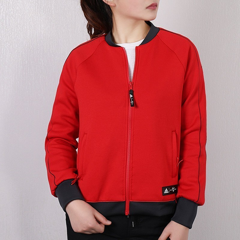阿迪达斯(adidas)女士常规型无领休闲运动夹克外套EA2094