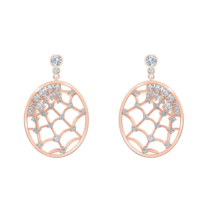 Swarovski 施华洛世奇 女士人造水晶冰点蛛网耳饰 5488406