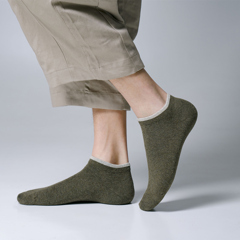 袜子男士短袜ins潮纯棉防臭吸汗全棉帮春夏季薄款夏天透气船袜