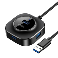 机乐堂 joyroom一拖四USB3.0分线器 黑色 1米线 扩展器多口type-c笔记本台式电脑多设备使用