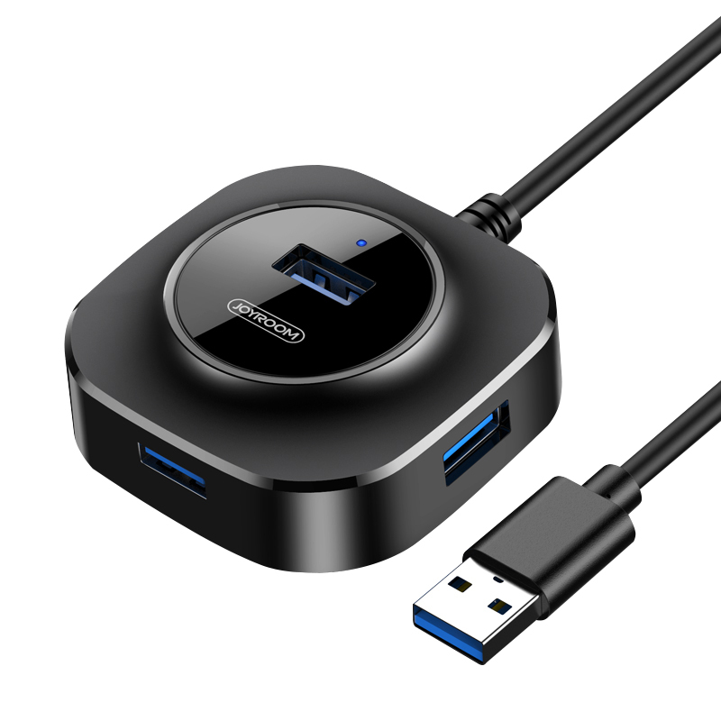 机乐堂 joyroom一拖四USB3.0分线器 黑色 1米线 扩展器多口type-c笔记本台式电脑多设备使用