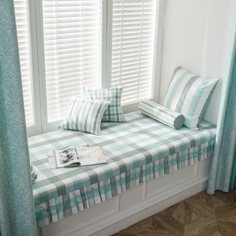 北欧高密度海绵飘窗垫窗台垫定做沙发垫条纹阳台榻榻米垫卡座 格条4定制联系客服专拍