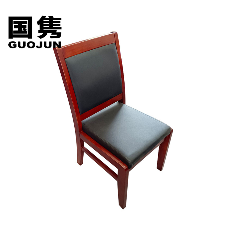 国隽实木办公椅(无扶手)GJSM1601把高清大图