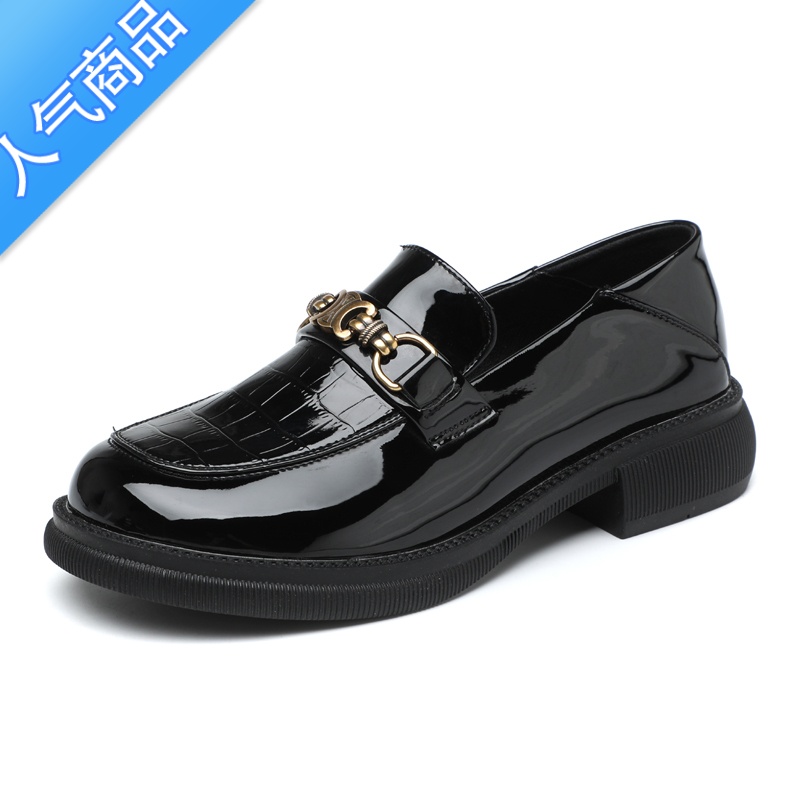 SUNTEK春季女单鞋时尚平底新款平跟英伦风工作鞋小皮鞋乐福鞋高清大图