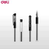 得力(deli) 6601 盒装0.5mm经济实用型中性笔 12支/盒 黑色+6901笔芯20支/盒