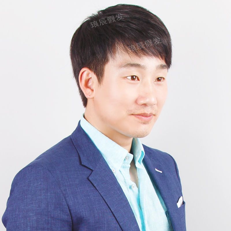 中老年短直发男士假发帅气逼真爸爸假发套中老年男假发透气短发型补发