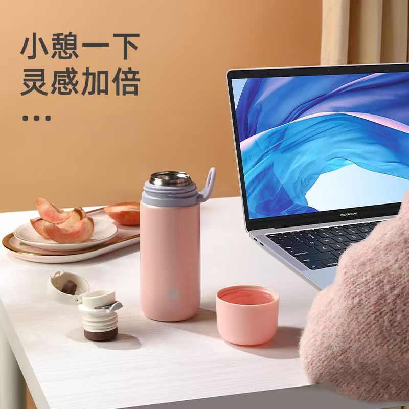 富光WFZ1192-350保温杯高颜值儿童水杯304不锈钢粉色350ml高清大图
