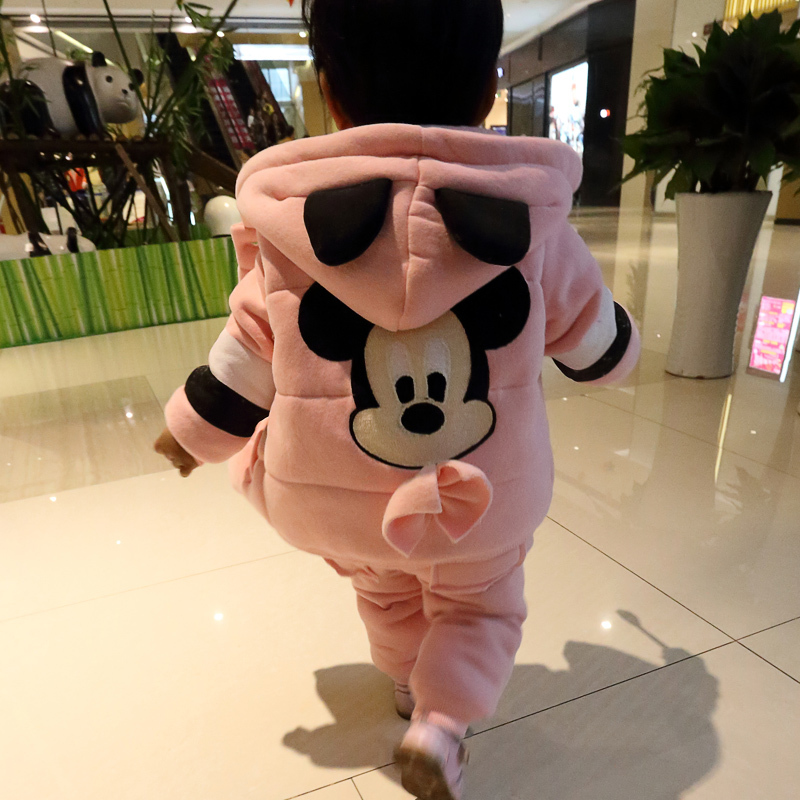女童冬装儿童套装新款加绒加厚卫衣运动三件套宝宝衣服1-2-3岁