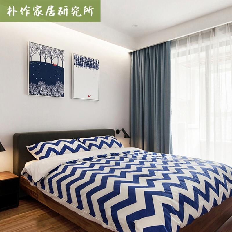 成都美式北欧现代简约风加厚纯色全半遮光客厅卧室纯棉麻定制窗帘上测量/定金预约上
