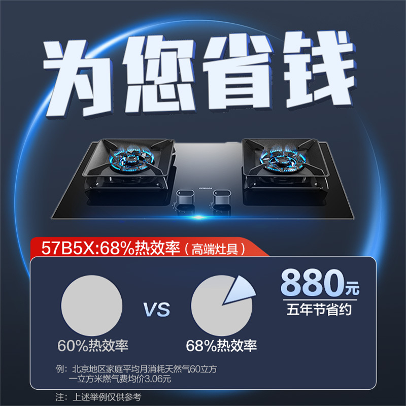 [控火大师]老板5.2kW燃气灶自营双眼灶煤气灶单灶具嵌入式灶煤气炉钢化玻璃炉具57B5X(天然气灶)57B6D同款