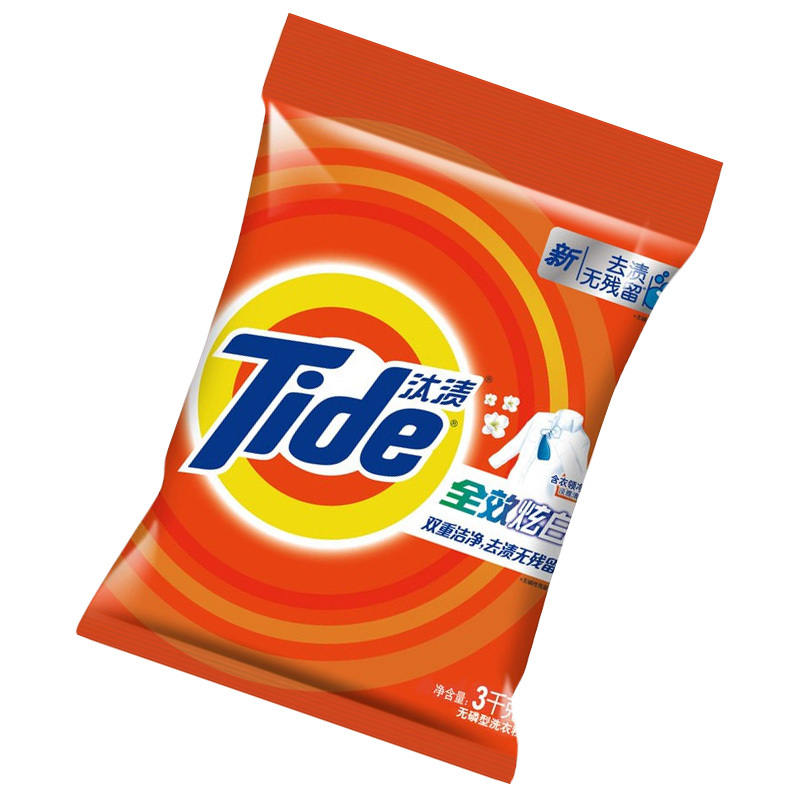 汰渍Tide洗衣粉无磷型全效炫白去渍含衣领净精华淡雅清香香型去除衣领袖口污渍 3kg 单位(件)