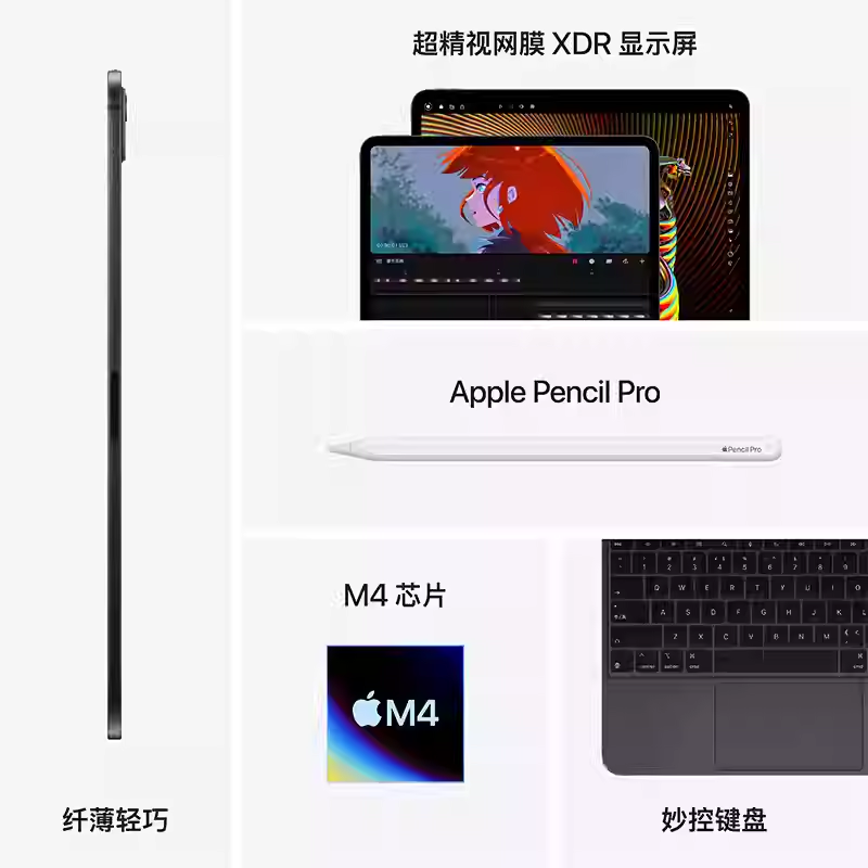 [25全新未激活/原装正品]Apple/苹果 iPad Pro 2025款 11英寸 银色 256GB WiFi版 平板电脑 M5 芯片 美版港版高清大图