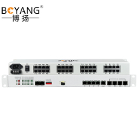 博扬 综合业务电话光端机 8路E1+32路电话+4路百兆以太网物理隔离 单纤1对价 BY-8E1-32P4FV-60km