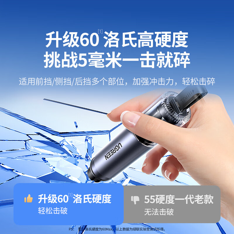绿联车载安全锤含割刀+破窗针+底座 星云灰 LP821/35347 5个起订 (货期3-6天)高清大图
