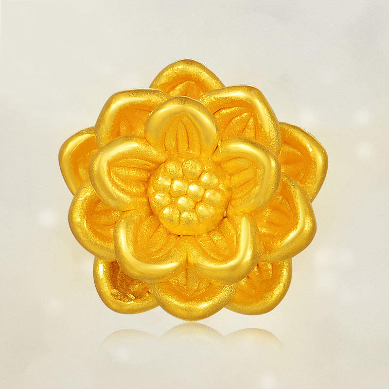 佐喜佑福黄金转运珠圣洁金莲花足金串珠吊坠珠宝首饰（定价）金重约1.1g CLCYYF1020YH
