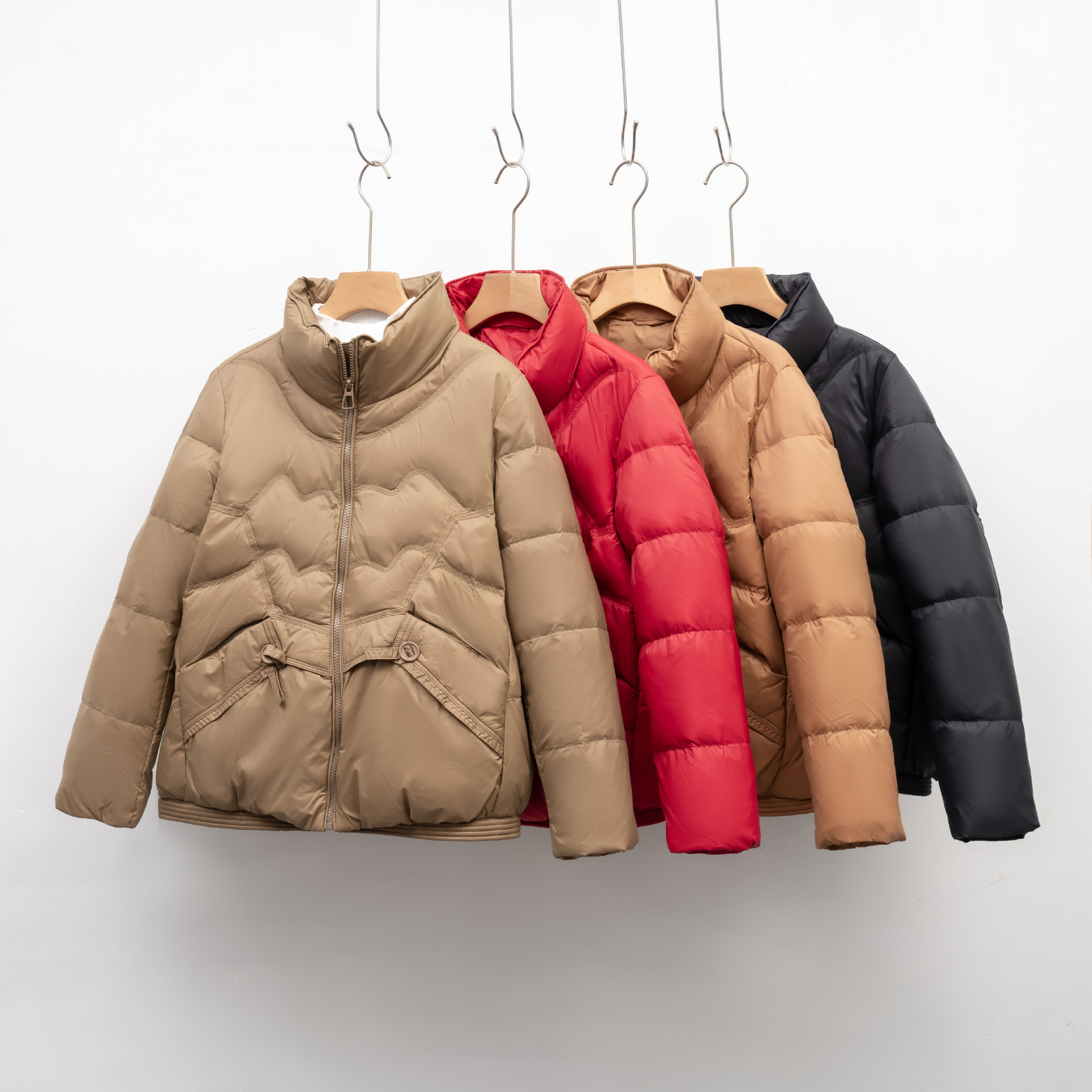 90绒纯色羽绒服女短款鸭绒小个子新款时尚女装上衣外套潮高清大图