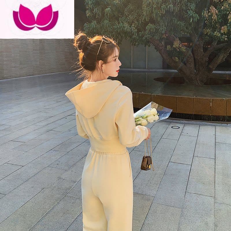 七斓今年流行连帽卫衣套装女春2023新款卫裤子套时尚休闲图片