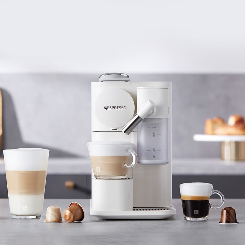 Nespresso奈斯派索胶囊式咖啡机小型家用全自动大容量奶泡一体奶咖自动牛奶配方高压萃取意式进口 F121 磨砂白高清大图