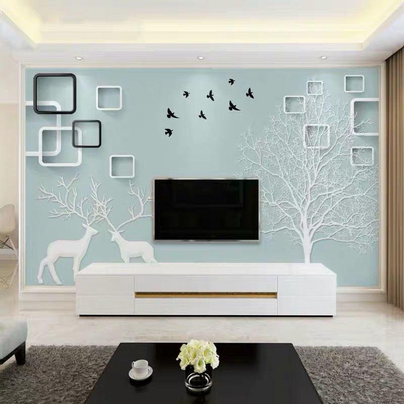 8d电视背景墙壁画闪电客大气墙纸3d立体装饰客厅壁纸现代简约5d影视