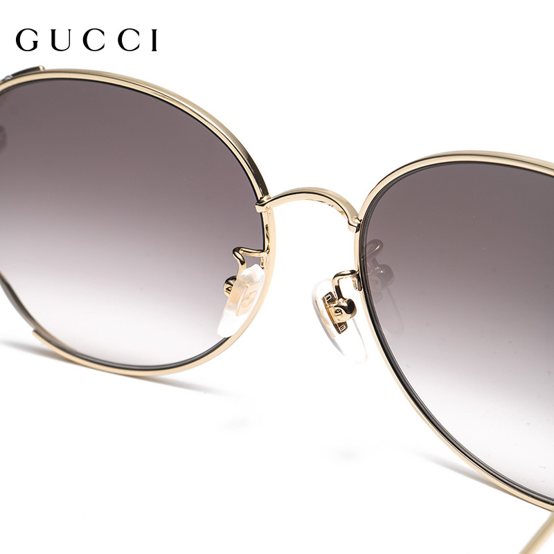 Gucci/古驰太阳镜2020新款女士防紫外线眼镜圆形大框墨镜GG0650SK-001-59
