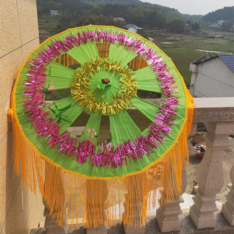 大红色dyg陕北秧歌花伞舞蹈花伞扭秧歌花伞手花舞台表演道具健身工艺