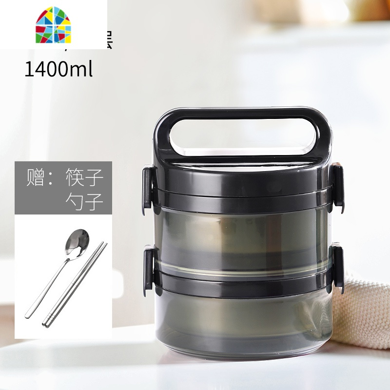 不锈钢饭盒两层便当套装上班族餐盒盖保温桶便携高中学生三层菜盒 FENGHOU 紫色-二层(保温1-2小时)