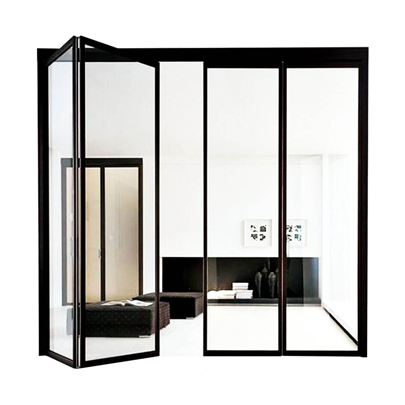 定制简易铝合金折叠门推拉门隔断符象卫生间门开放式厨房阳台玻璃移门