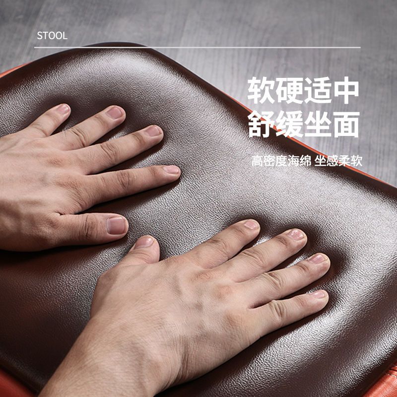 北欧轻奢真皮小凳子家用千鸟格梳妆试换鞋凳进门口马鞍凳沙发矮凳