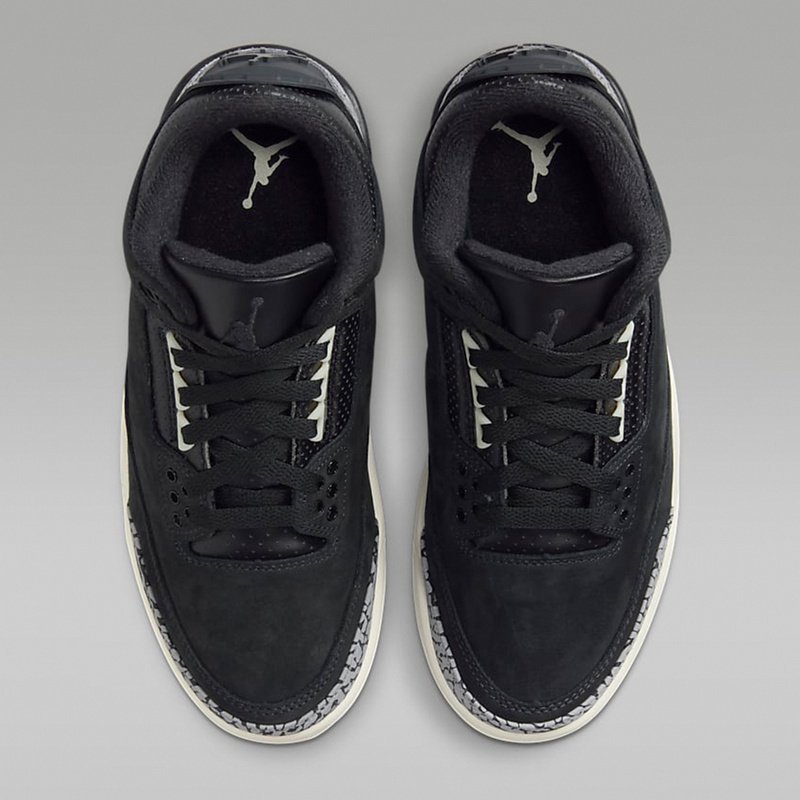 耐克男女鞋Air Jordan 3 AJ3黑色爆裂纹中帮复古篮球鞋CK9246-001