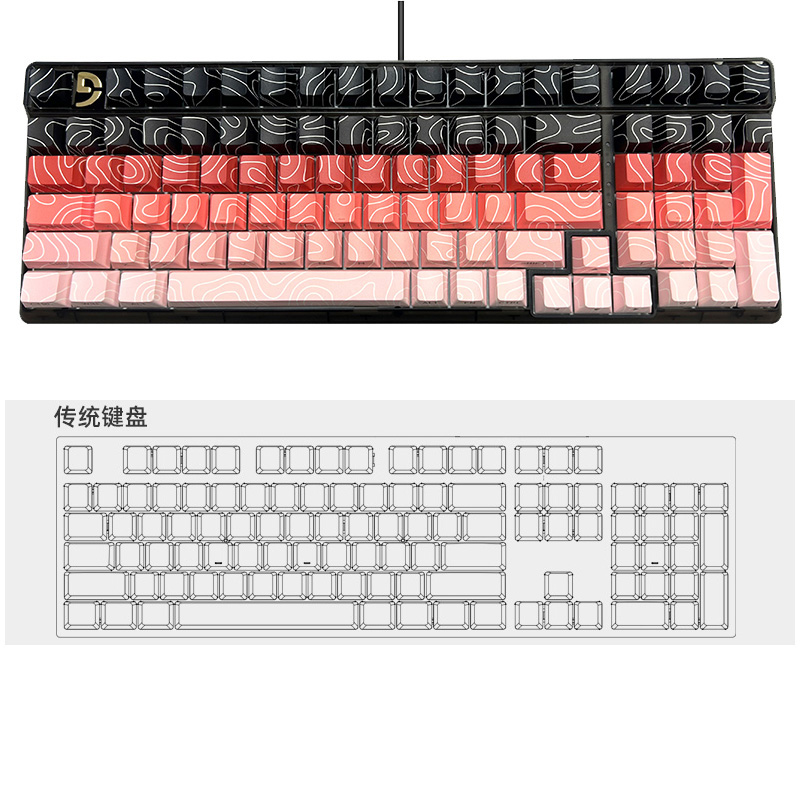 富勒fuhlen K99S有线磁轴键盘(计价单位:个)橙色高清大图