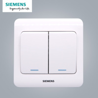 西门子(SIEMENS)开关插座 远景雅白系列二开单控带荧光5TA01151CC1