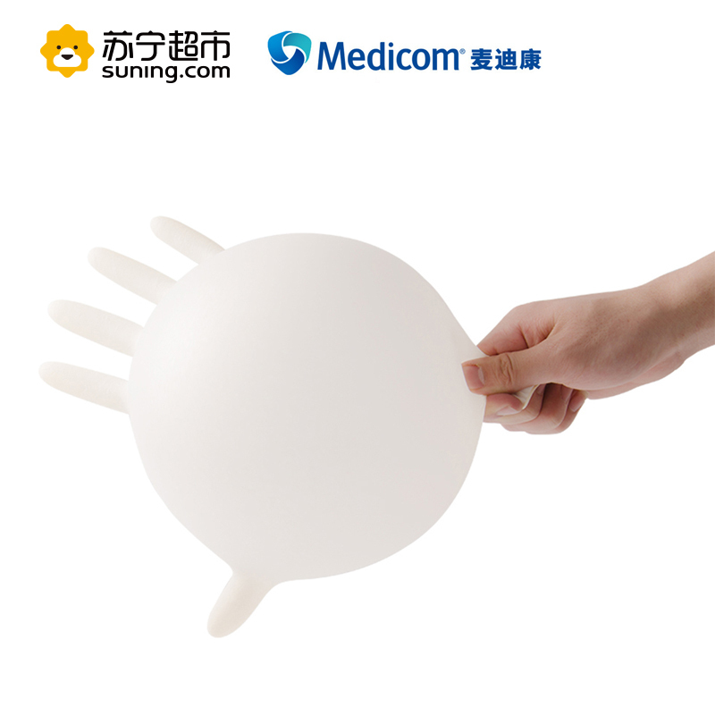 麦迪康(Medicom) 一次性乳胶手套 100只耐酸碱防油防皲裂抗穿刺 皮肤护理 成人通用(纱布绷带类)