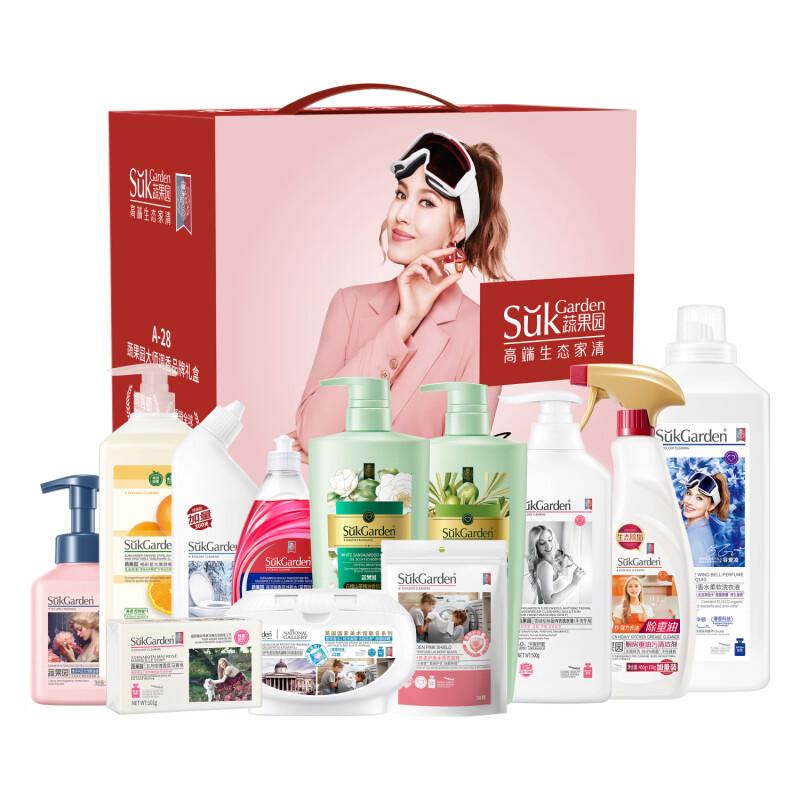 蔬果园(SukGarden)家庭清洁洗护日化套装蔬果园洗护清洁大礼盒7.51kg