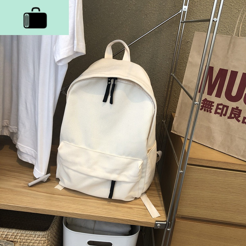 双肩包女百搭日系简约旅行背包2020无印帆布ins高中学生书包男潮NEW LAKE