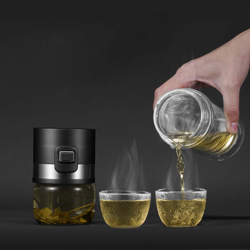 铁斯特 玻璃杯 茶水分离杯 双层玻璃杯(备注颜色)TST-B135高清大图