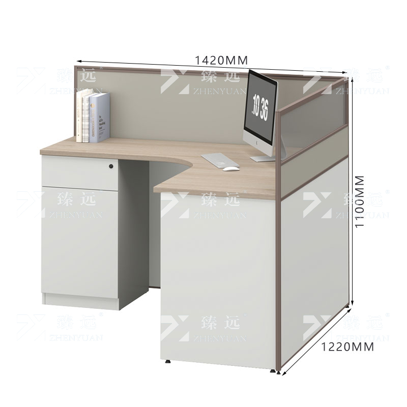 臻远 ZYGW-049屏风工作卡位职员桌办公桌L型单人位高清大图