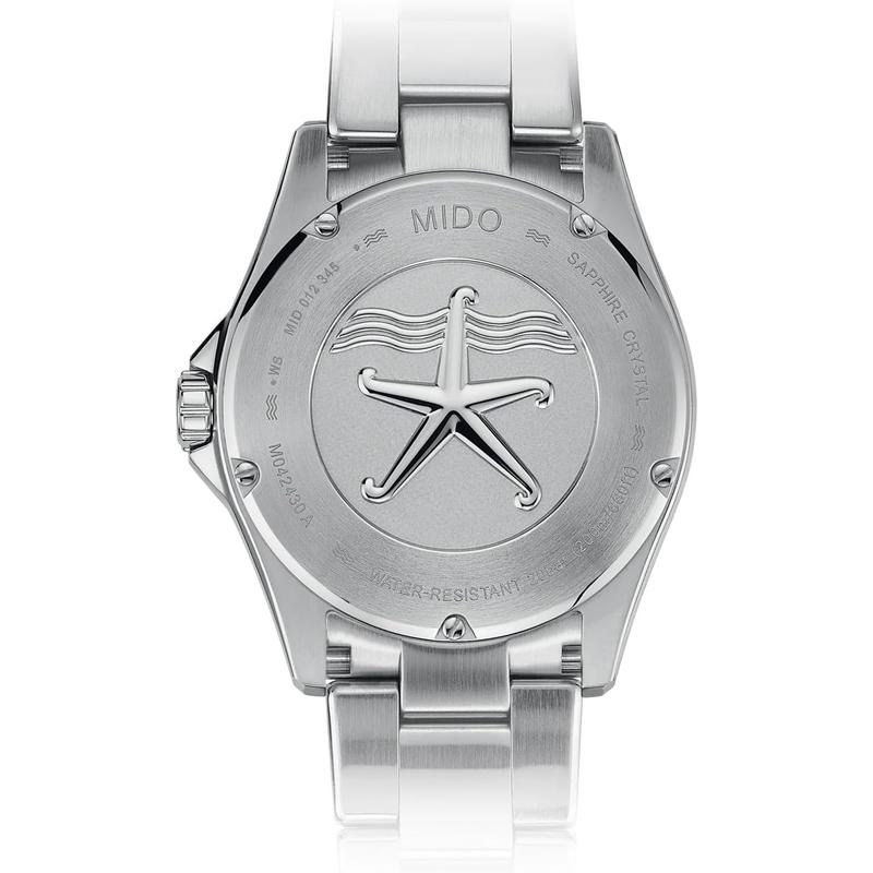 Mido男表海洋之星系列200C瑞士手表黑盘双历钢带防水表自动机芯长动能高清大图