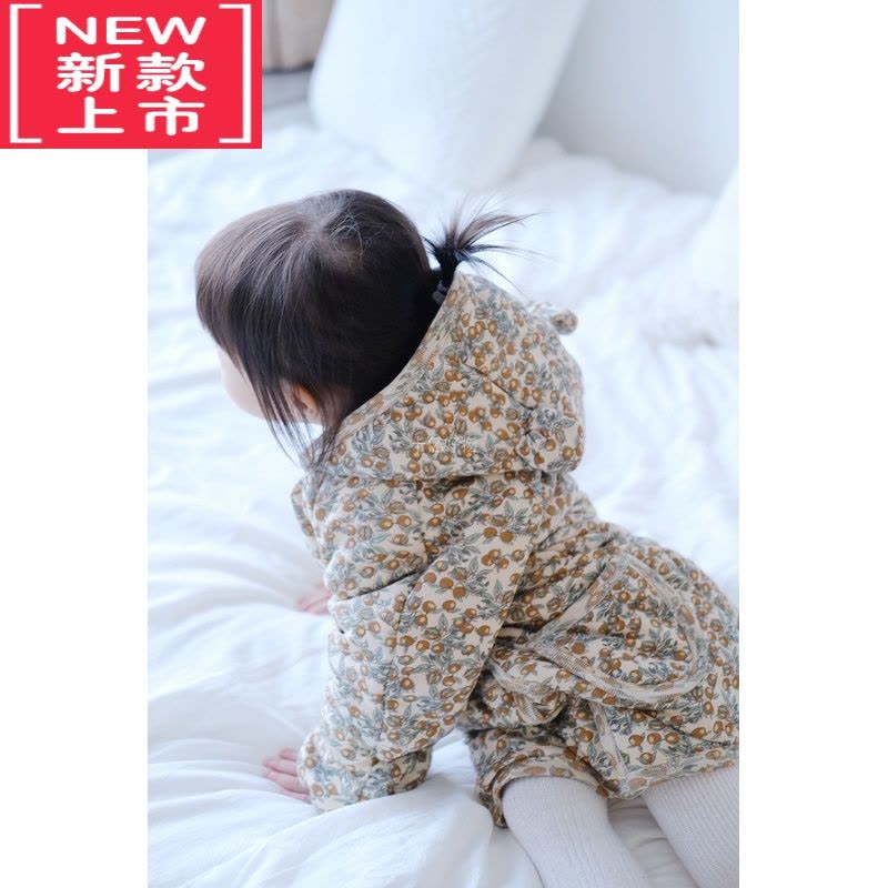 可莉允丹麦婴童外套冬精梳棉中长款宝宝棉衣可包手加厚保暖儿童时尚棉服图片