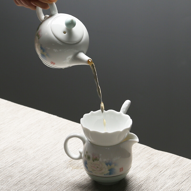 苏氏陶瓷(SUSHI CERAMICS) J0019 天香茶壶套组(一壶七杯一茶漏组) 十件套 (单位:盒)高清大图