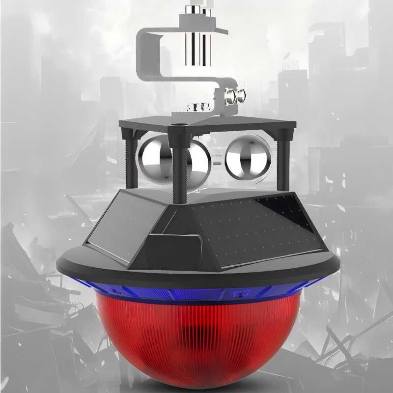 SPZC JSD008 3.7V 1.2W IP66 0.3HZ LED太阳能声光警示灯(计价单位:盏)红光高清大图