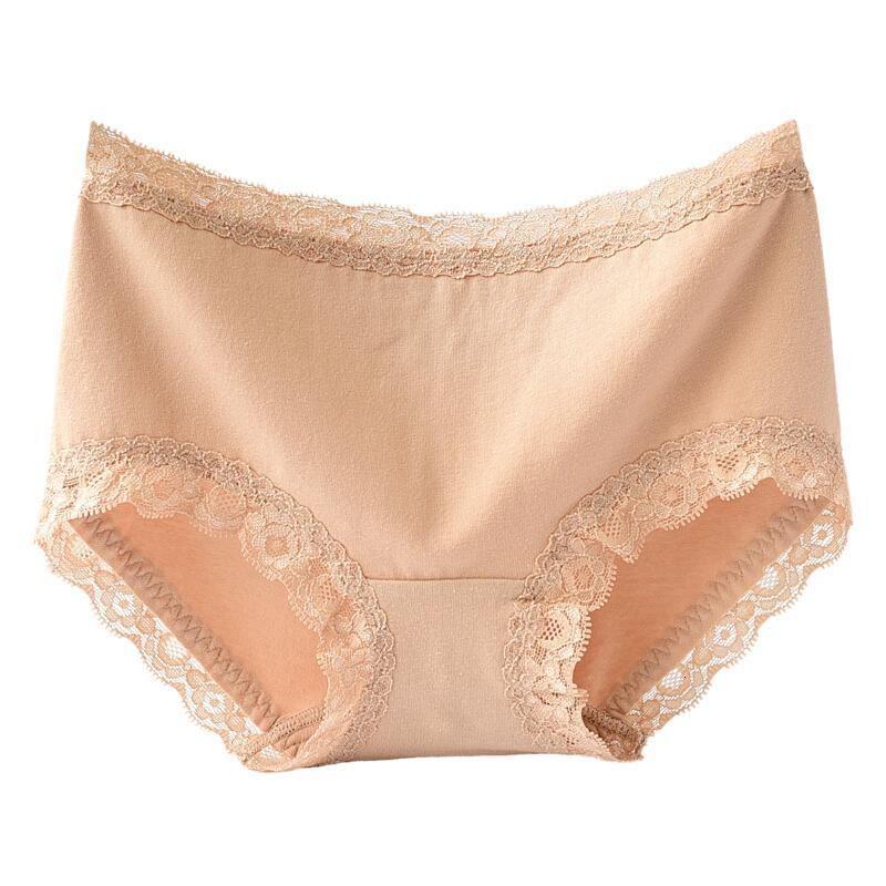 内裤女中低腰无痕大码都市蕾丝丽人少女白色底裤a盒(灰色肉色蓝色紫色