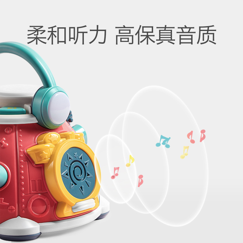 babycare婴儿拍拍鼓1岁6-9个月宝宝手拍鼓音乐早教益智玩具 4种启智模式 激萌好声音 提升宝宝幸福感高清大图